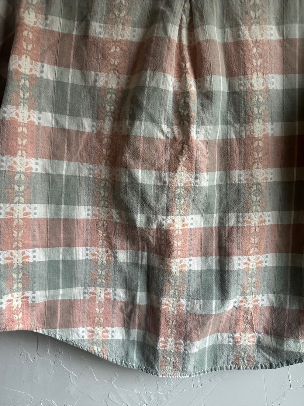 Cabin Creek Plaid Cotton Shirt Prairie Cabincore Granola Heritage Western M - Picture 10 of 10